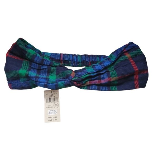 NWT Aerie Plaid Flannel‎ Headband Holiday Colors Fall Winter Stocking Stuffer - Picture 1 of 3
